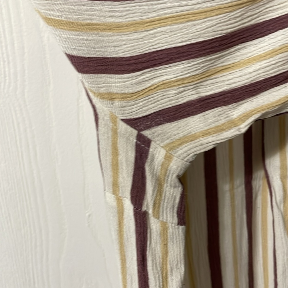 💰Market & Spruce Lightweight Maroon/White/Gold Striped Button Down Shirt Large - Picture 8 of 9